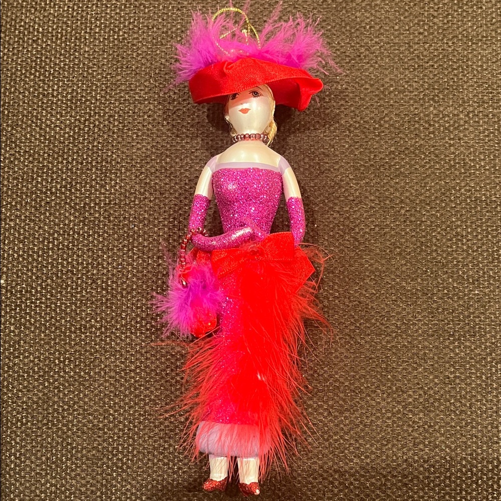 Christopher Radko Red and Pink Lady Ornament